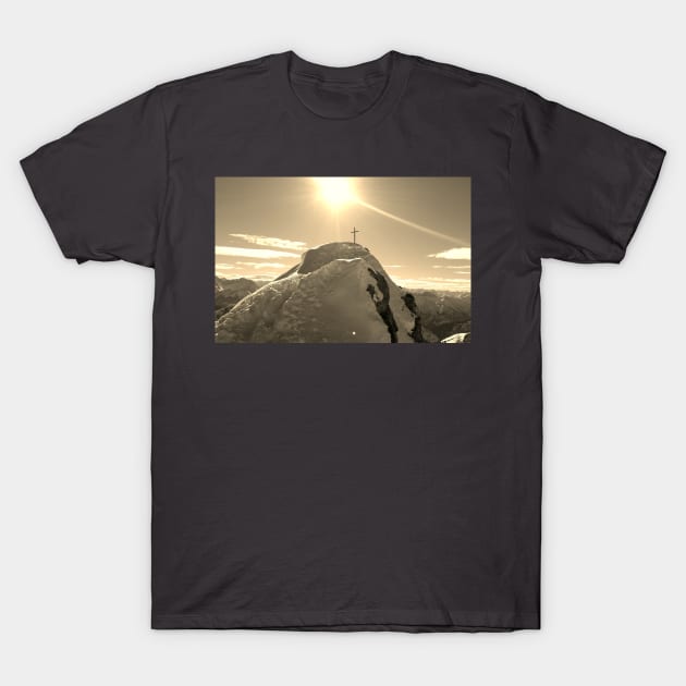 Cross On A Hill - Christian T-Shirt by ChristianShirtsStudios